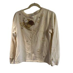 Just B Holiday‎ Christmas Ivory Santa Sweater Medium